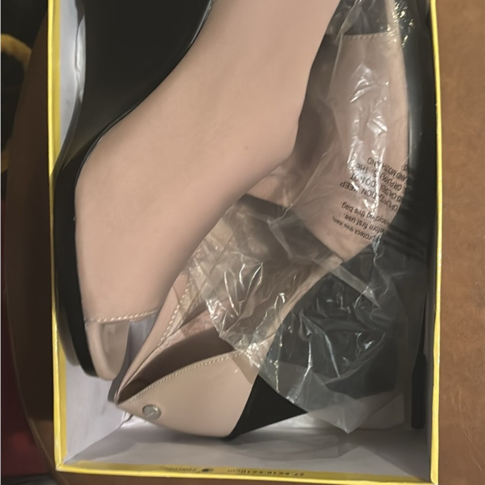 Calvin Klein Collection Black and Cream Heels